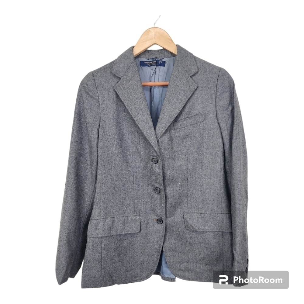 Vintage Brooks Brothers Wool Gray Blazer Jacket Size 4